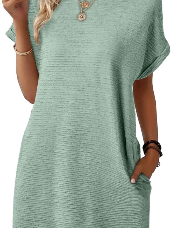 Women Summer Dresses Fashion Short Sleeve Spring Mini Dress Casual Beach Vacation Dress